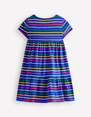 Ariel Twirly Jersey Dress-Multi Stripe / Boden On sale