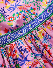 Multi Strap Flare Dress-Meadowsweet Pink Garden Floral / Boden Online
