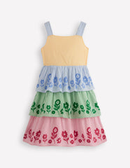 Tiered Embroidered Dress-Hotchpotch Stripe Embroidery / Boden Discount