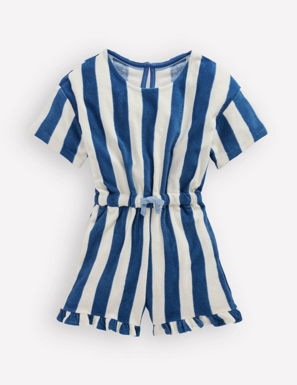 Relaxed Towelling Playsuit-Denim Blue Stripe / Boden Sale