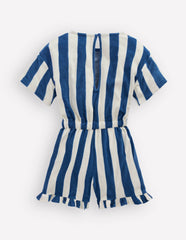 Relaxed Towelling Playsuit-Denim Blue Stripe / Boden Sale