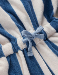 Relaxed Towelling Playsuit-Denim Blue Stripe / Boden Sale