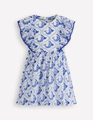 Pretty Woven Dress-Soft Ivory Mermaid Toile / Boden Outlet