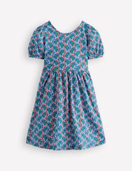 Ballerina Jersey Dress-Kingfisher Blue Floral Vine / Boden Sale