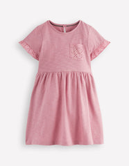 Broderie Pocket Jersey Dress-Pink Haze / Boden On sale