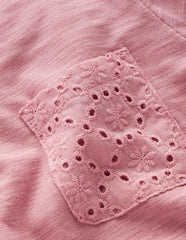 Broderie Pocket Jersey Dress-Pink Haze / Boden On sale