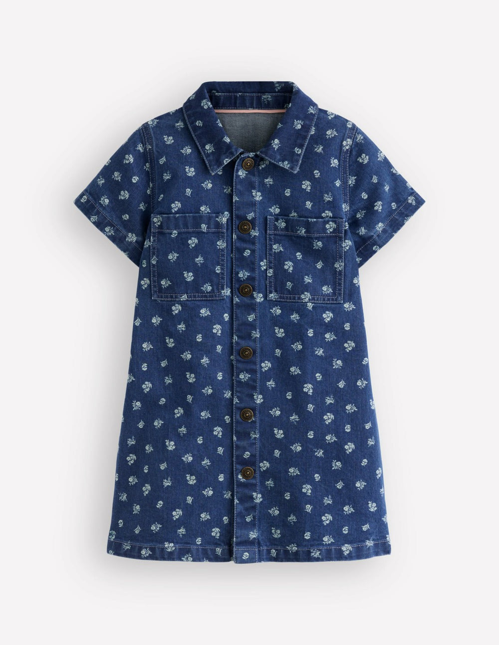 Denim Shirt Dress-Blue Ditsy Floral / Boden us