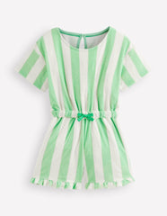 Relaxed Towelling Playsuit-Pale Green Stripe / Boden Discount