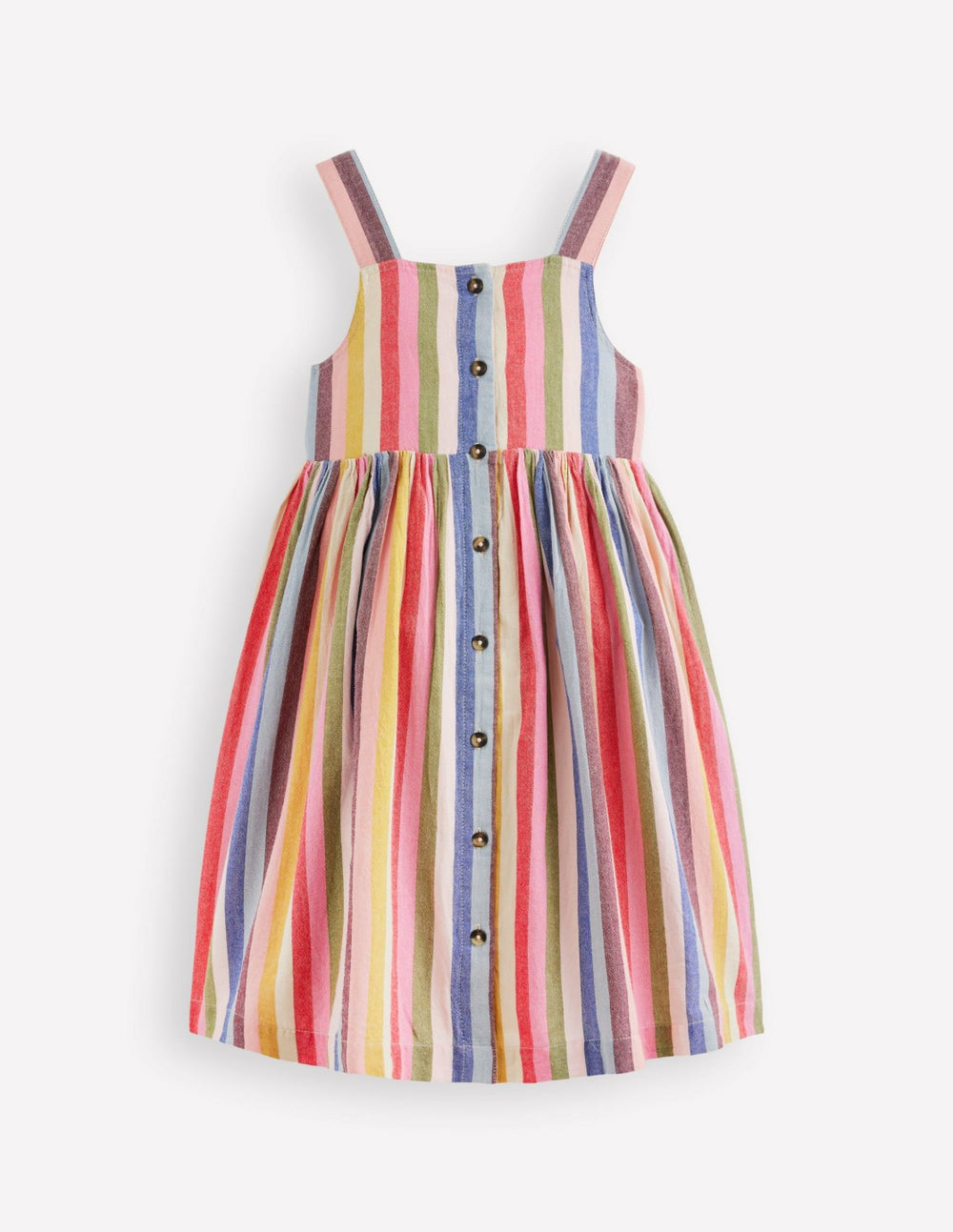 Remy Button Through Dress-Pink/ Green Multistripe / Boden Online