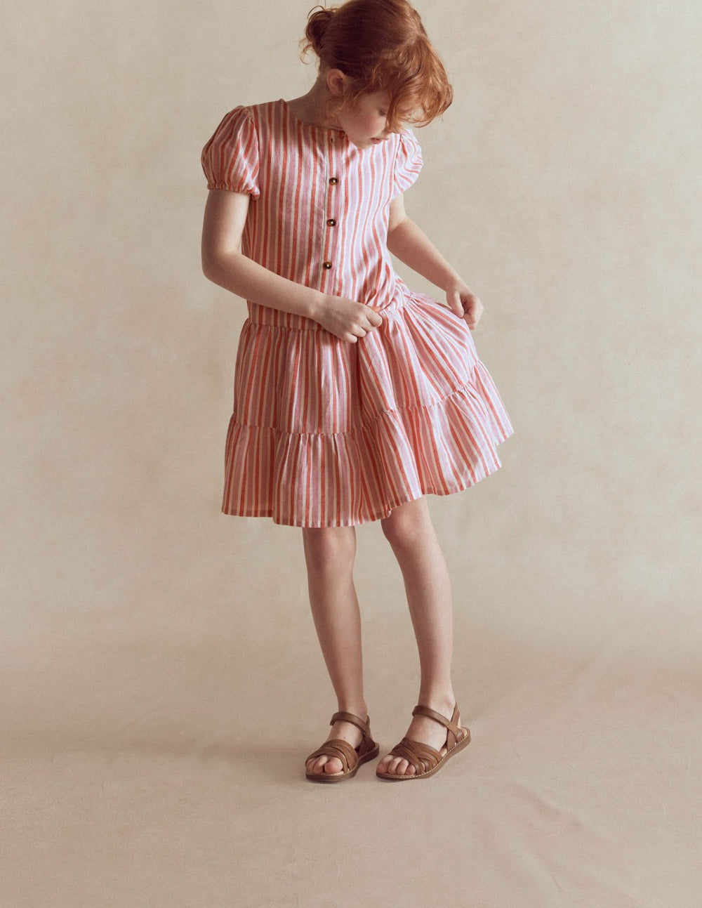 Tiered Shirt Dress-Formica Pink Stripe / Boden Outlet