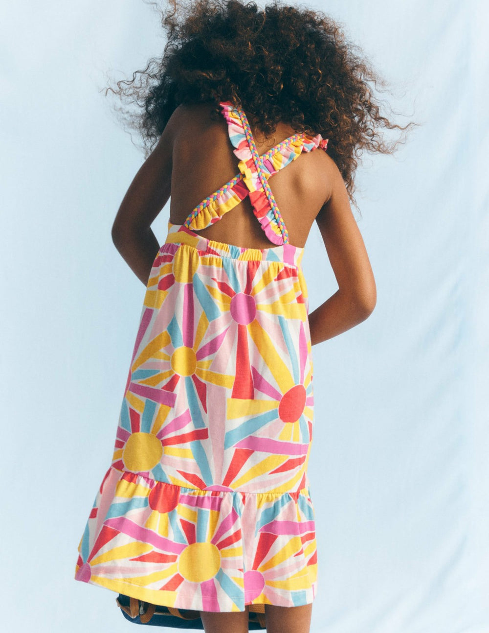 Cross-back Midi Jersey Dress-Soft Ivory Small Sunburst / Boden us