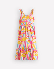 Cross-back Midi Jersey Dress-Soft Ivory Small Sunburst / Boden us