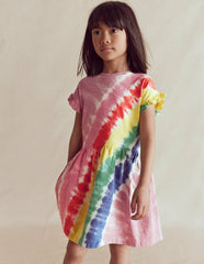 Jersey T-Shirt Dress-Pink Tie Dye / Boden Online