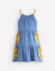 Enola Appliqué Jersey Dress-Salt Blue Sunrays / Boden Outlet