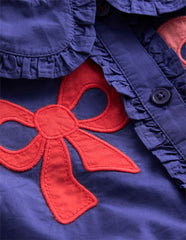 Appliqué Bow Shirt Dress-Starboard Blue Bows / Boden Discount