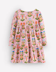 Ariel Long Sleeve Twirly Dress-Vintage Pink Pansy / Boden us