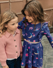 Cora Twirly Jersey Dress-College Navy Paisley Sky / Boden Online