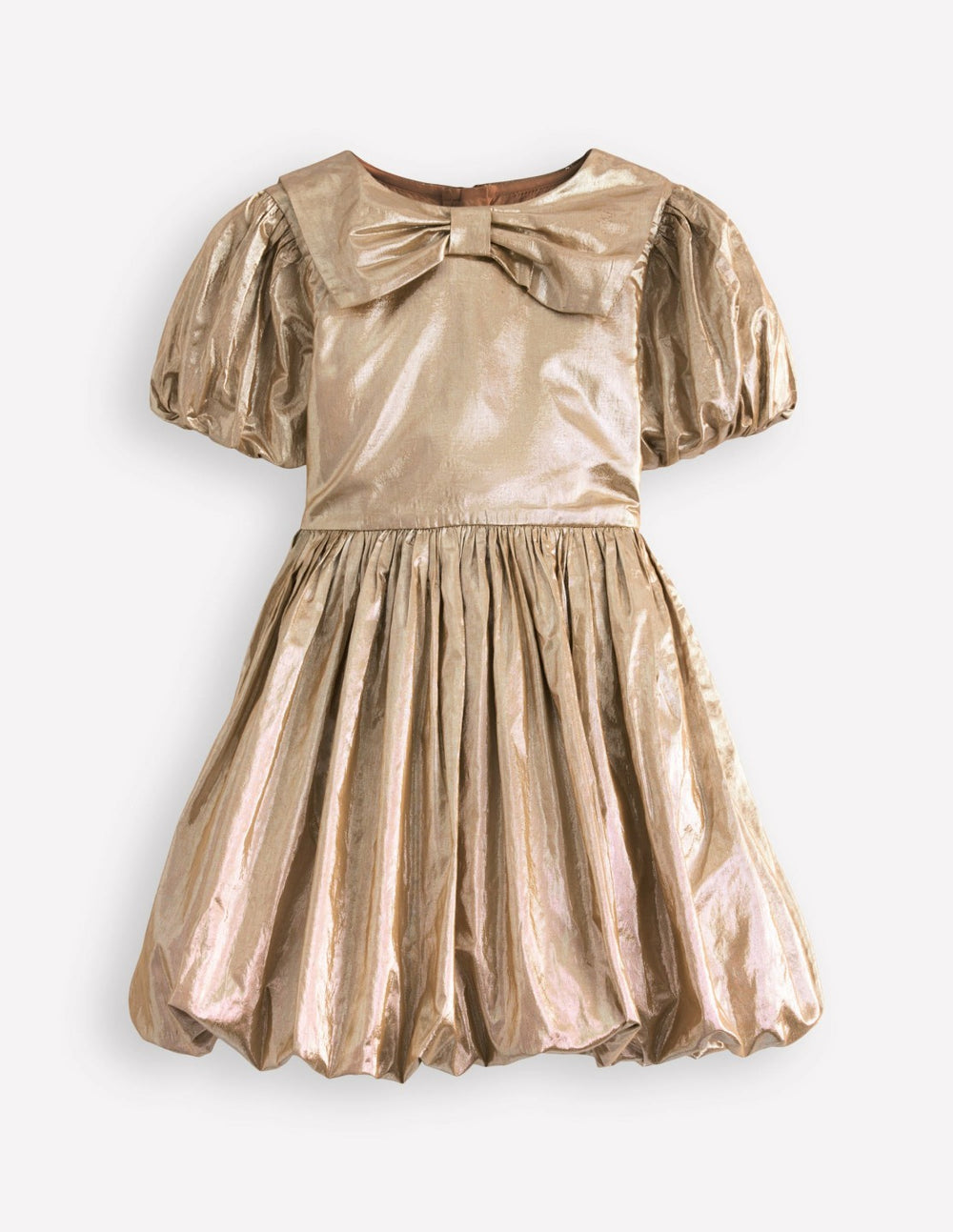 Bubble Hem Party Dress-Gold / Boden us