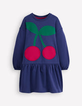 Logo Sweatshirt Dress-Starboard Blue Cherry / Boden Online