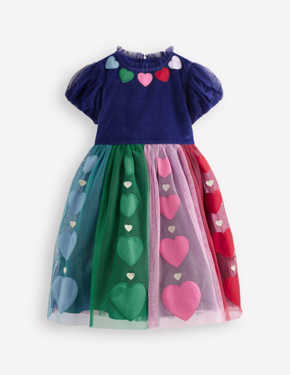 Velvet Tulle Occasion Dress-College Navy Hearts / Boden Outlet