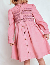 Suki Long Sleeve Smocked Dress-Formica Pink / Boden On sale