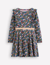 Cora Twirly Jersey Dress-Starboard Blue Berry Floral / Boden Online