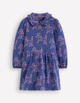 Cosy Jersey Shirt Dress-Starboard Blue Poodles / Boden Outlet
