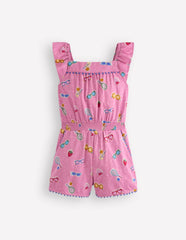 Ciara Pom Trim Jersey Romper-Formica Pink Holiday / Boden Sale