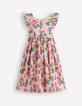 Bow Back Midi Dress-Pink Floral / Boden Online