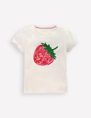 Puff Sleeve Superstitch Top-Coconut Milk Strawberry / Boden Online