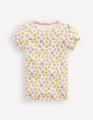Short Sleeve Pointelle Top-Ivory Spaced Rosa / Boden Outlet