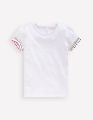 Puff Sleeve T-shirt-White / Boden Discount