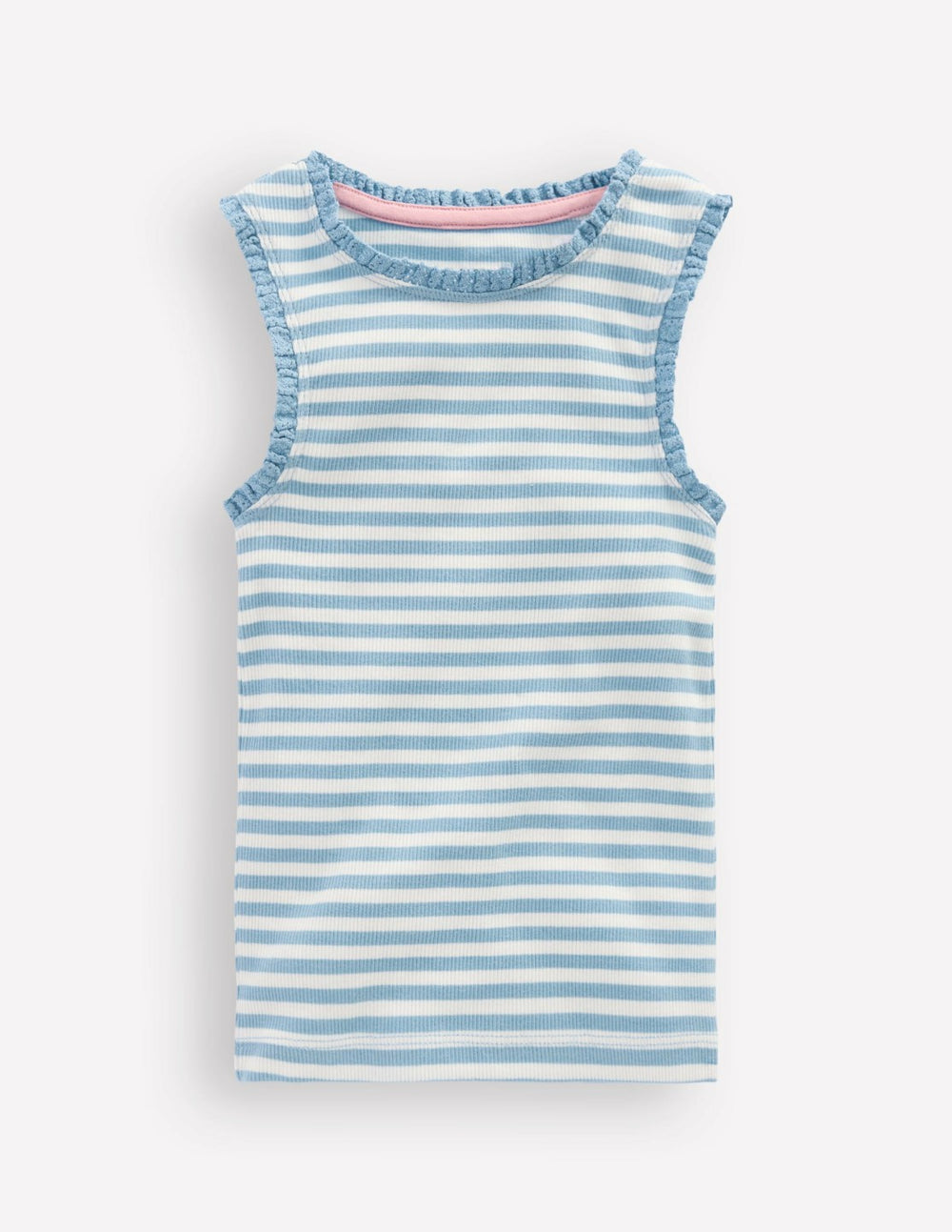 Ribbed Lace Trim Tank-Glacier Blue Stripe / Boden us