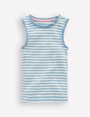 Ribbed Lace Trim Tank-Glacier Blue Stripe / Boden us