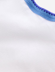 Crochet Trim Ribbed Vest-White / Boden Discount