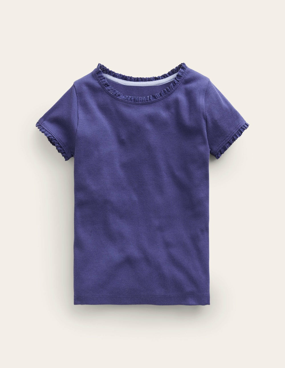 Short Sleeve Ribbed T-shirt-Starboard Blue / Boden On sale
