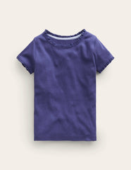 Short Sleeve Ribbed T-shirt-Starboard Blue / Boden On sale
