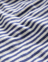 Long Sleeve Pointelle Top-Starboard Blue/Soft Ivory / Boden