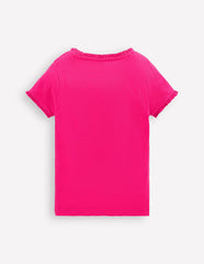 Short Sleeve Ribbed T-shirt-Pink Peony / Boden Online