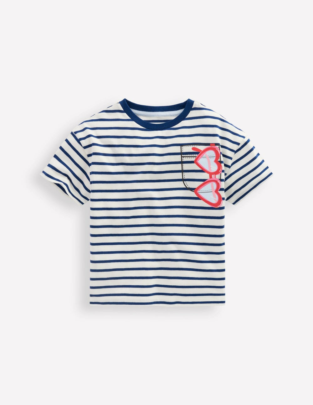 Relaxed Applique T-shirt-Navy Stripe Sunglasses / Boden