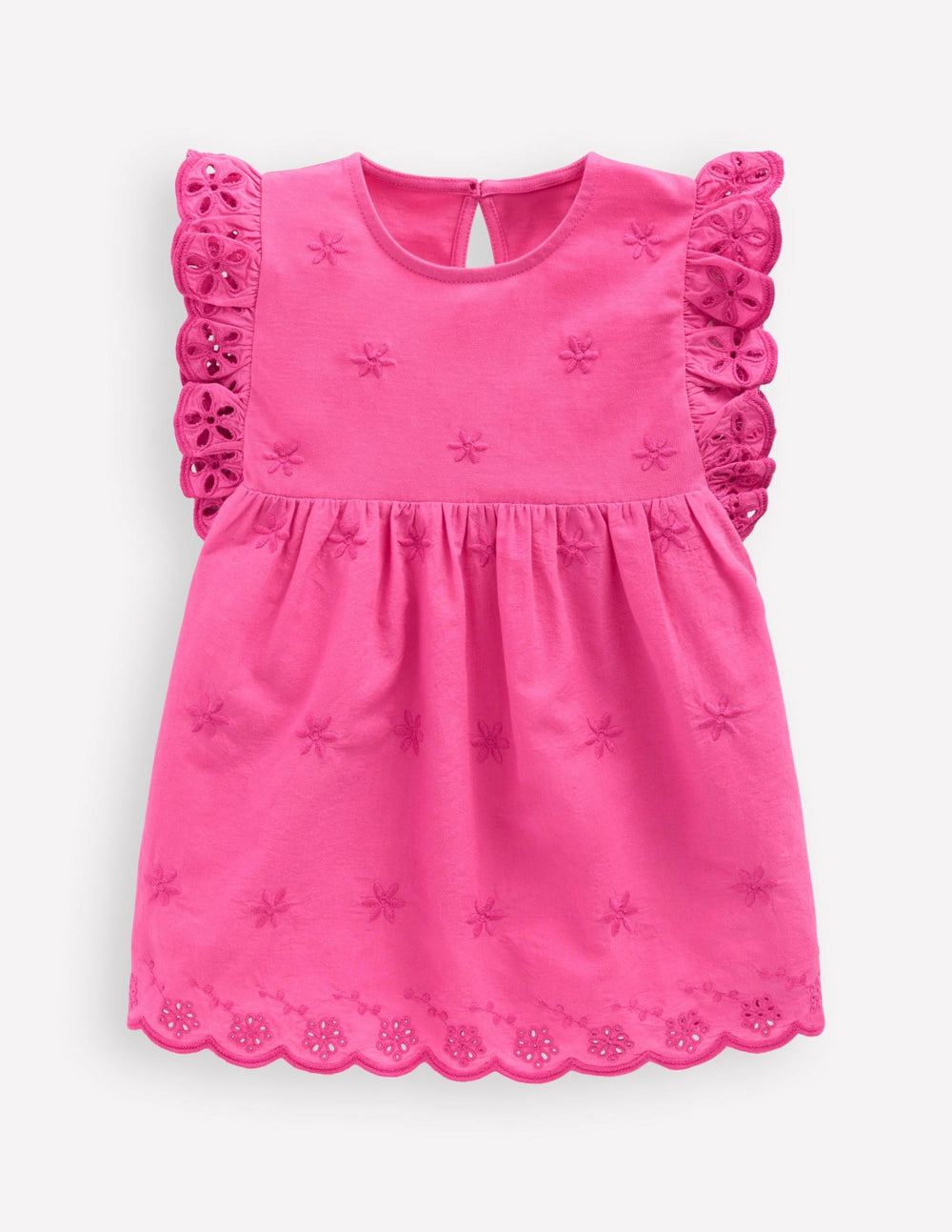 Fabric Mix Broderie Top-Carmine Rose / Boden Sale