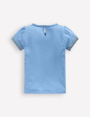 Puff Sleeve T-shirt-Forget Me Not Blue / Boden Outlet