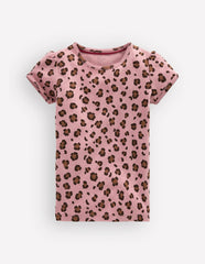 Short Sleeve Pointelle Top-Vintage Pink Leopard / Boden Discount
