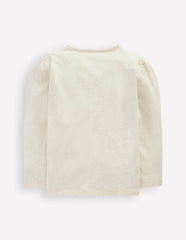 Puff Sleeve Appliqué T-shirt-Ruffle Heart / Boden Online