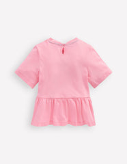 Short Sleeve Peplum Top-Pink / Boden Online