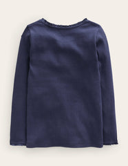 Ribbed Long Sleeve T-shirt-Starboard Blue / Boden us