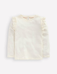 Frill Sleeve Slub Top-Soft Ivory / Boden Sale