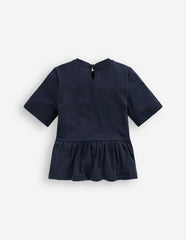 Short Sleeve Peplum Top-Navy Blazer (19-3923 TCX) / Boden Online