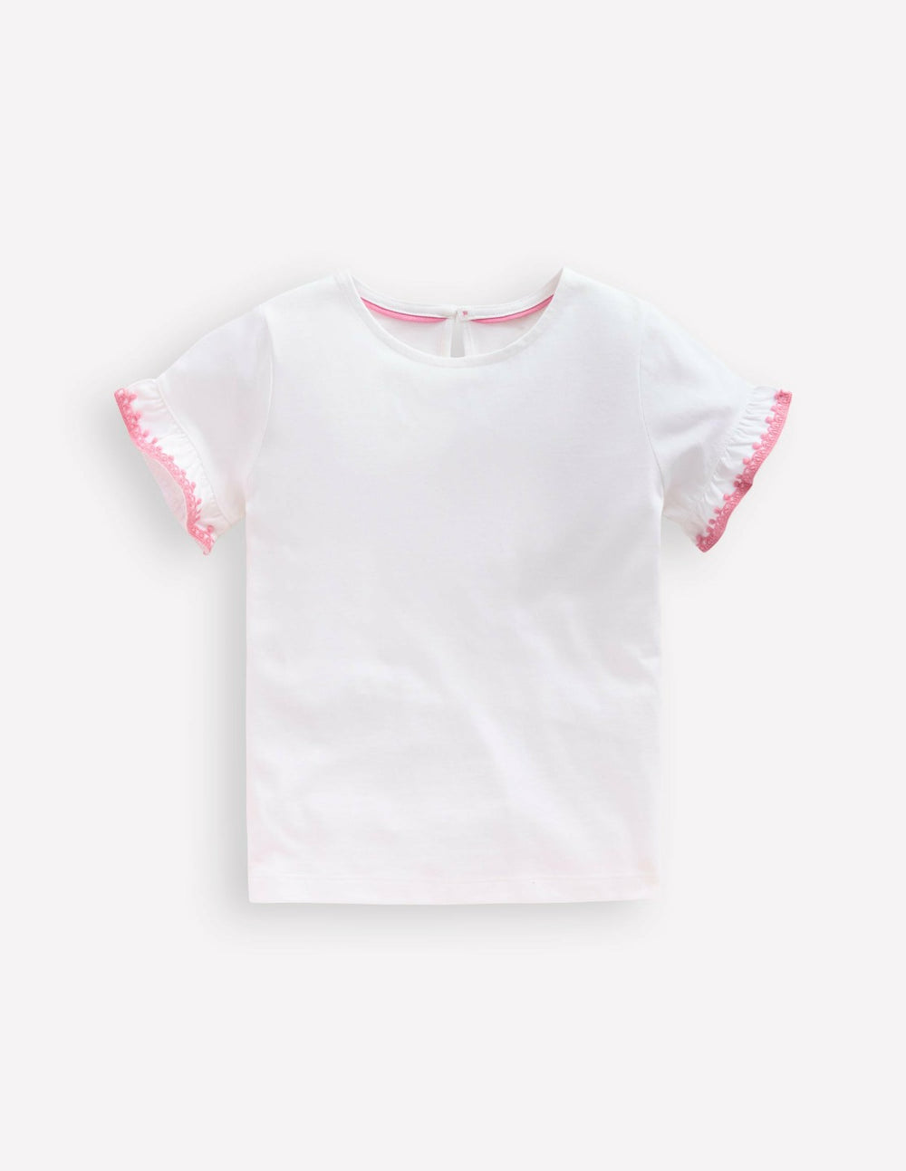 Ruffle Sleeve T-shirt-Ivory / Boden Sale
