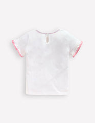 Ruffle Sleeve T-shirt-Ivory / Boden Sale